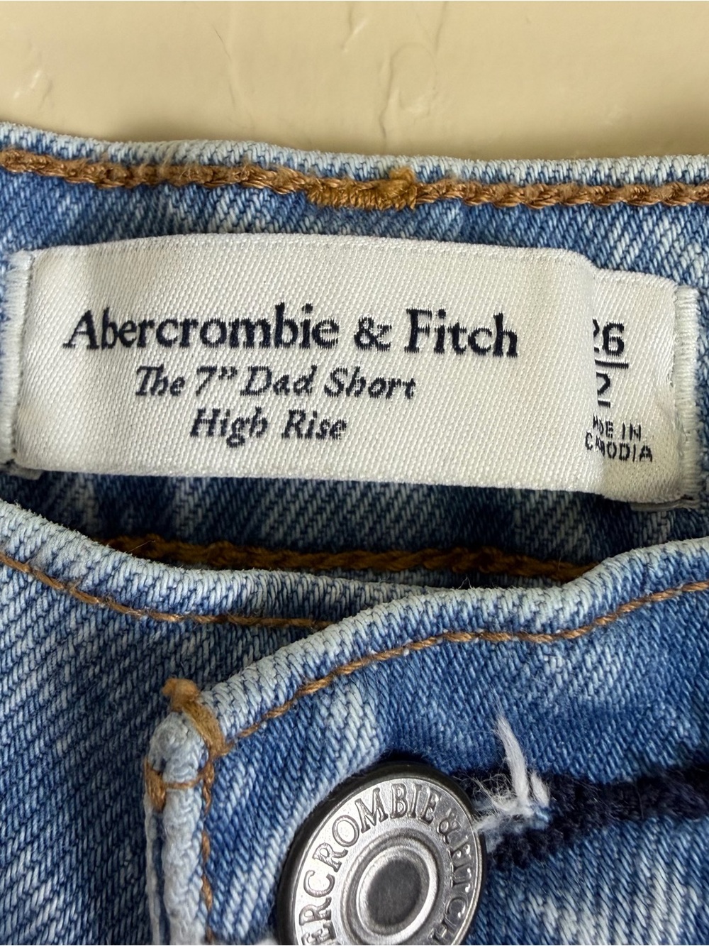 Abercrombie & Fitch Women’s High Rise Dad Short in Light Size 26 - Picture 6 of 7